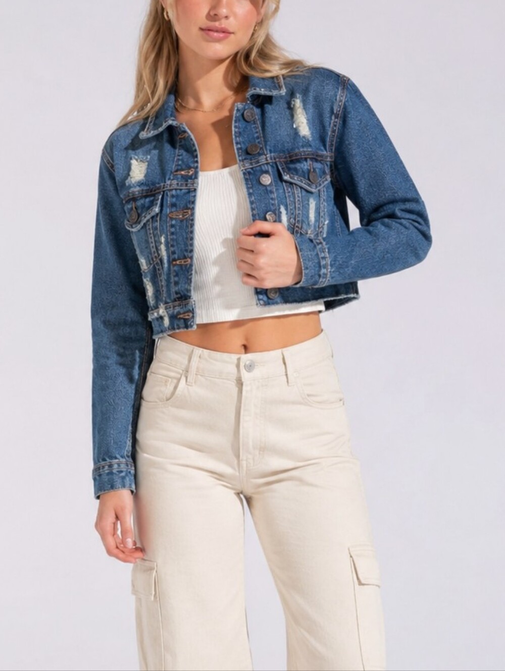 💙Rue21 Juniors Distressed Cropped Jean SZ SM